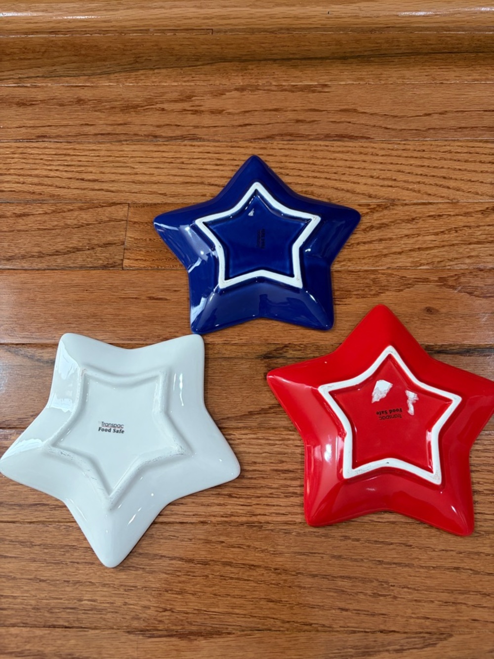 Red, White & Blue Star Ceramic Dishes - Holiday Serving Trio - Picture 2 of 6